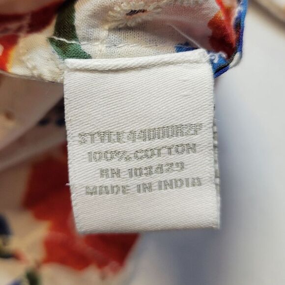 Intro Cotton Floral Print Eyelet Embroidered Women's Button Down Top NEW - Picture 9 of 11